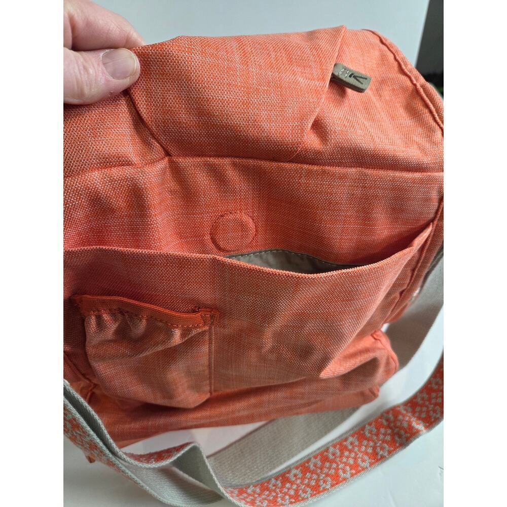 KEEN Crossbody Bag Purse Cross Hatch Coral Canvas Embroidered Strap - Picture 7 of 8